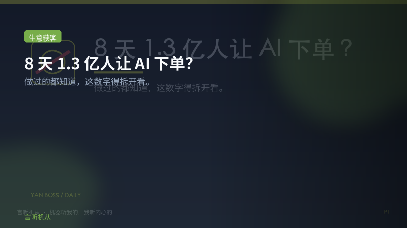 8天1.3亿人让AI下单？做过获客的人第一反应是拆开看